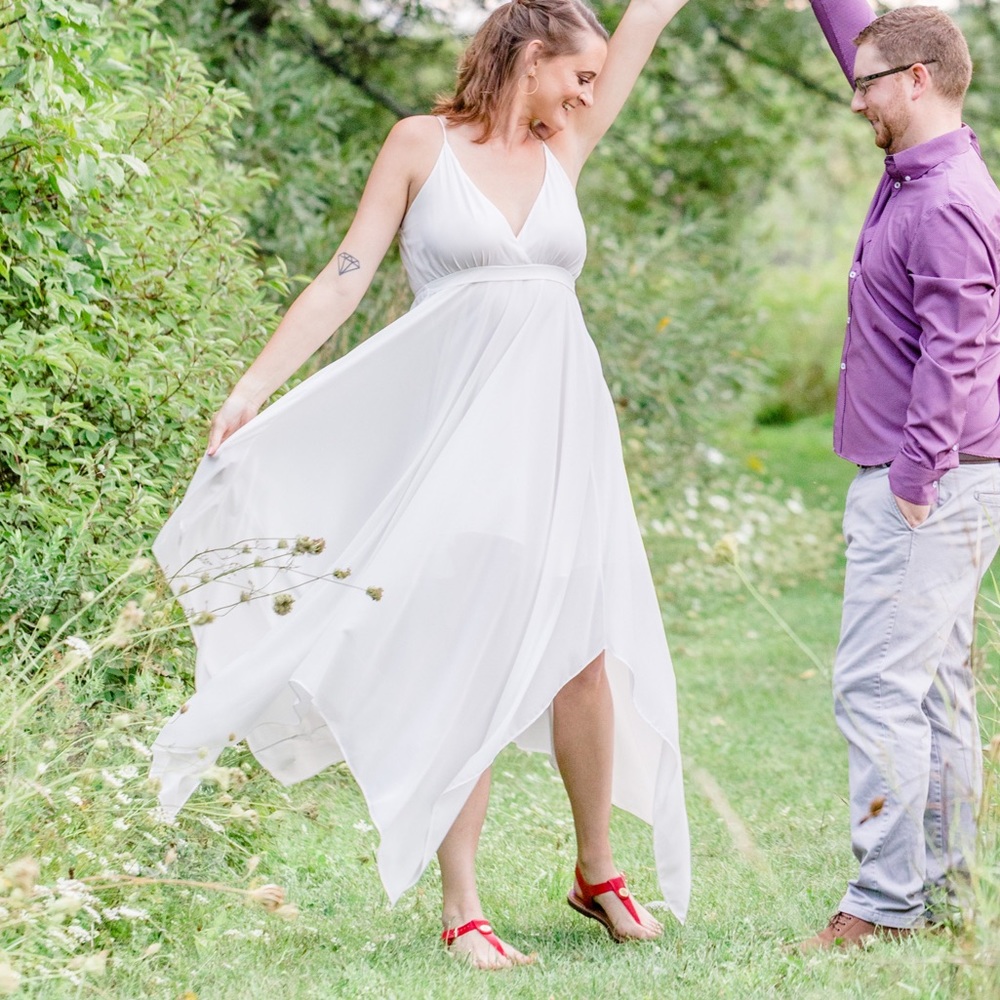 Flowy, strappy white dress